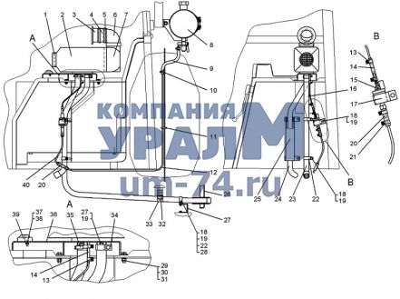 Чертеж Установка отопителя AIRTRONIC D4